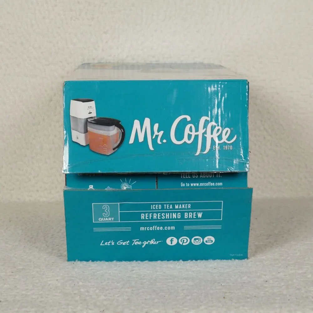 Mr. Coffee Iced Tea Maker 3 Quart Black Model TM75BK Brew Tea Bags or Tea Leaves